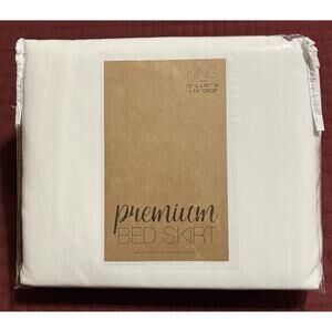 ienjoy Home Microfiber King Size Premium Bed Skirt 78X80 with 14” Drop White NIP